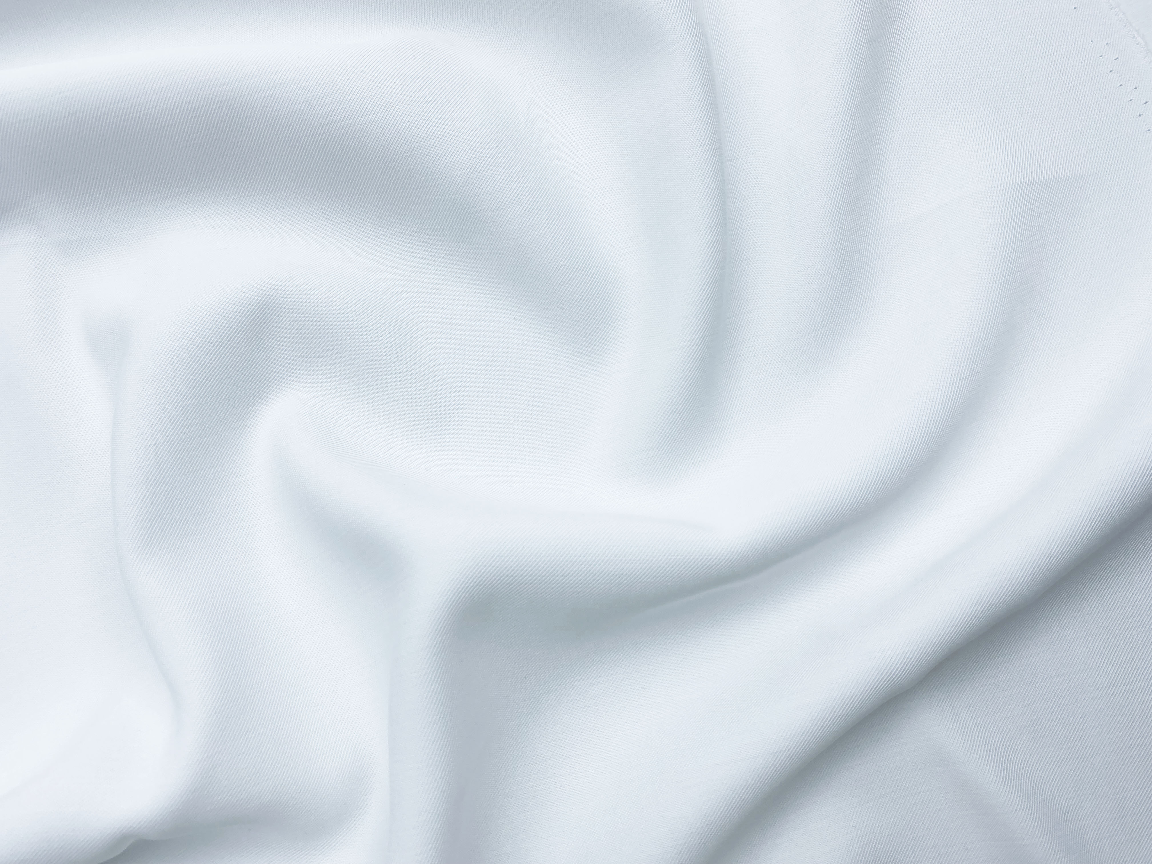 Ткань Твил белого цвета однотонная 17356 3