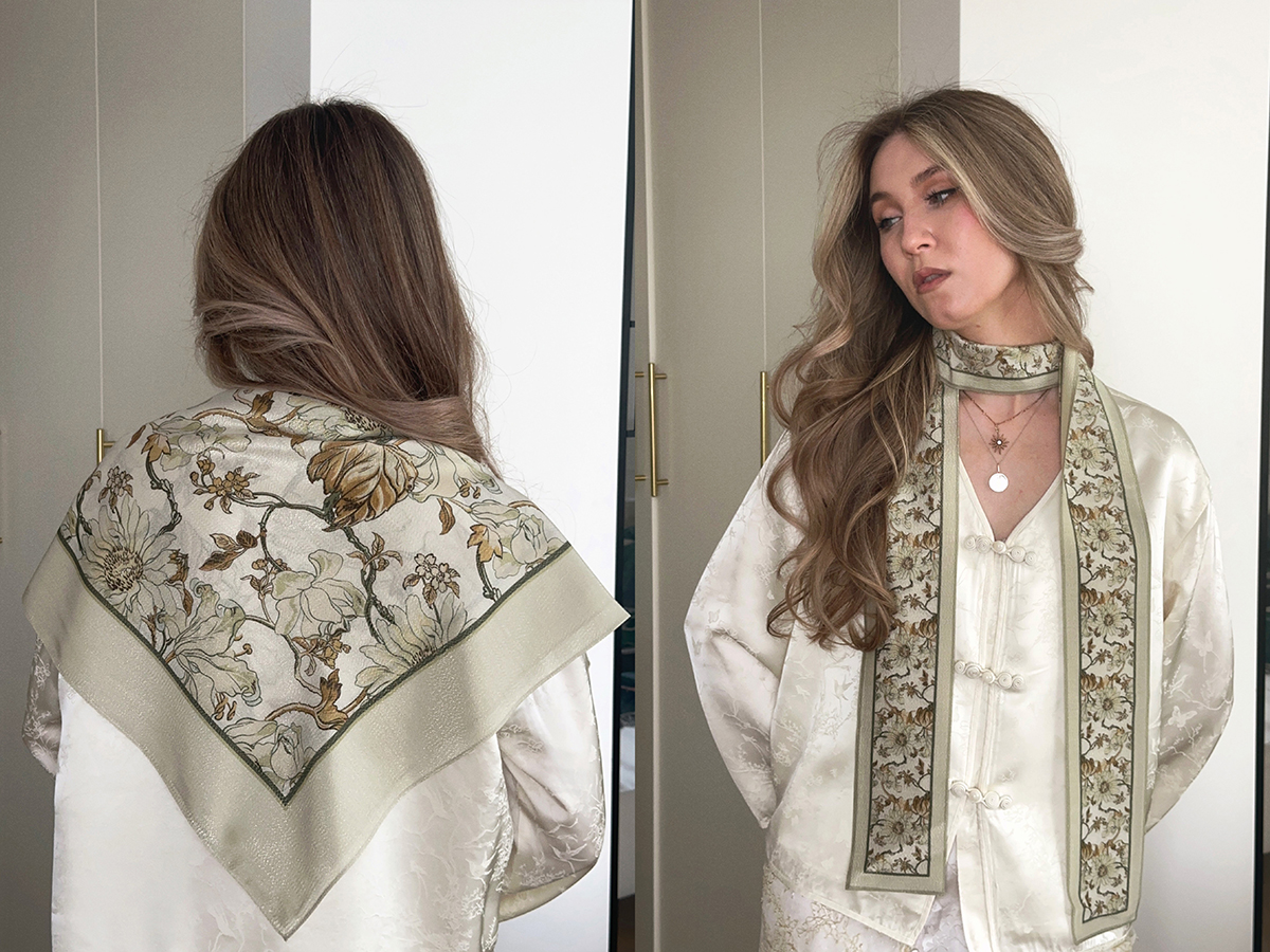 Ткань Муслин молочного цвета с принтом   крупные цветы 14466 6